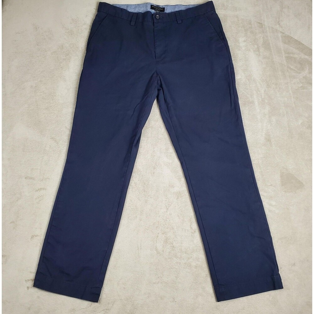 Banana Republic Aiden Chino Pants Mens 34x30 Navy Blue Slim Fit Cotton Casual